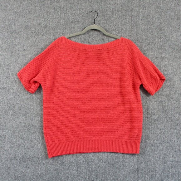 Ralph Lauren Sweater Womens XL Pink Linen Loose Knit Pull Over Beach Preppy LRL - Picture 1 of 11